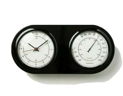 #ad Hearth and Hand With Magnolia Wall Clock and Thermometer in Black BRAND NEW $24.99