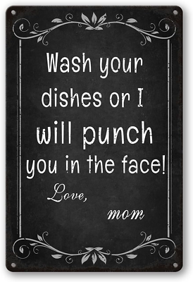 #ad Kitchen Signs Wall Decor Funny Metal Tin Sign Kitchen Sets for Home Decorations $17.52