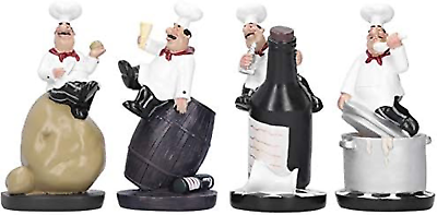#ad Resin Chef Figures Ornament Chef Statue Kitchen Decor Figurine Cook Model Statue $62.87