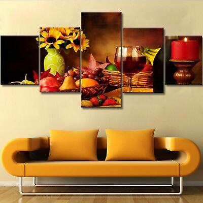 #ad Wine Kitchen Decor Wine Glass Picture for Living Room Red Wine Paintings Beer... $93.89