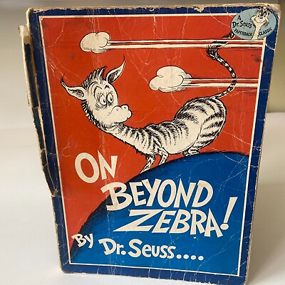 #ad #ad Vintage On Beyond Zebra Dr Seuss softcover 1955 Random House $19.99