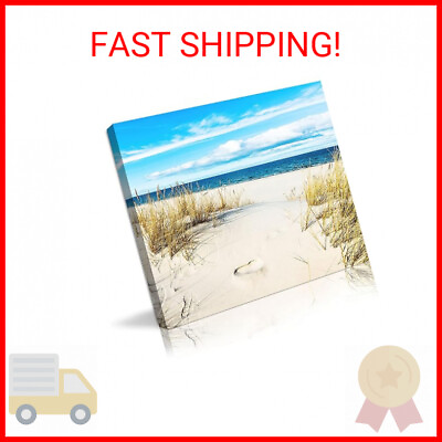 #ad Beach Pictures Wall Art for Bathrooms Canvas Framed Seacoast Theme Wall Decor fo $20.51