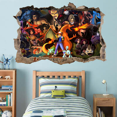 #ad Pokemon Wall Decal Removable Sticker Wall Art Decor Mural H708 $12.75