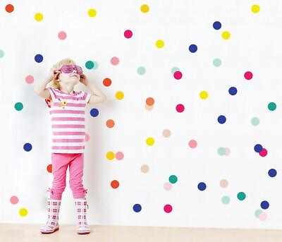 #ad Multi Color Polka Dots Circles Decal WALL STICKER Decor Nursery Children FS $19.31