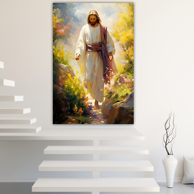 #ad Jesus Canvas Painting Wall Art Posters Landscape Canvas Print Picture $14.00