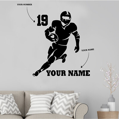Football Soccer Wall Sticker Decal Clip Art Sport Player Wall Bedroom Man Caves $39.99