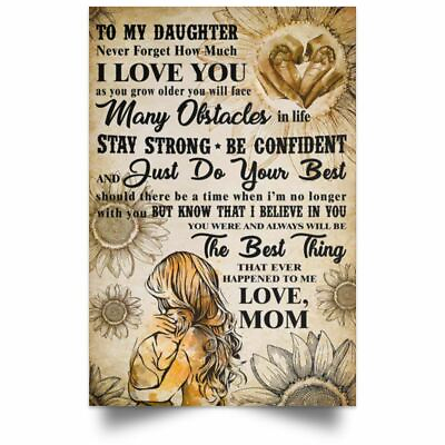 #ad Mom And Daughter Poster To My Daughter Motivation Quotes Sunflower Wall Art $19.99
