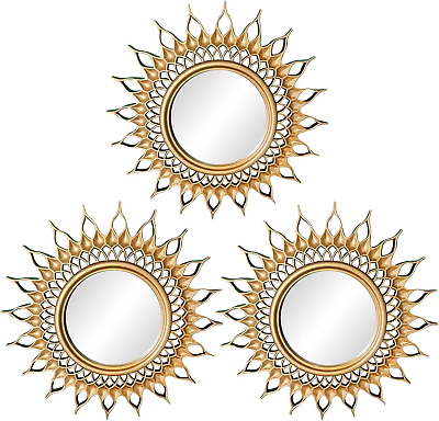 #ad #ad Gold round Mirrors for Wall Decor Set of 3 Small Wall Mirrors for Living Room $30.99