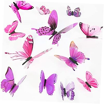 #ad 48 PCS Butterfly Wall Decor for Wall 3D Butterflies Wall Decals Stickers Home $19.70