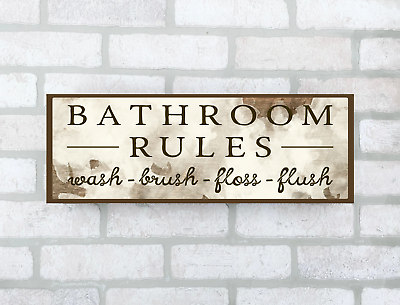 #ad #ad Rustic Handmade Bathroom Farmhouse Sign Home Decor 8x3quot; on MDF Board b $12.50