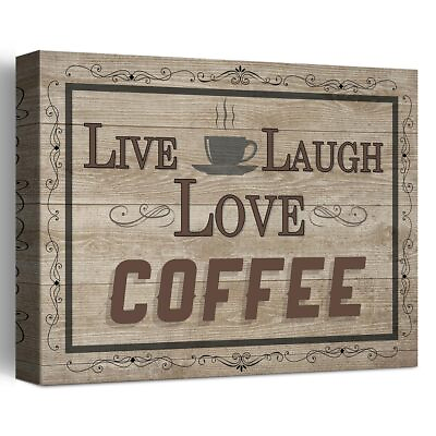 #ad Live Laugh Love Coffee Canvas Wall ArtRustic Coffee Canvas Poster PrintHome... $18.56