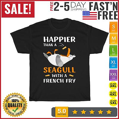 #ad #ad Happier Than A Seagull With A French Fry Vintage T Shirt Men Women Fashion NEW $10.99