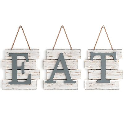 #ad Eat Sign Kitchen Signs Wall Decor Kitchen Decorations Wall Rustic Hanging... $41.31