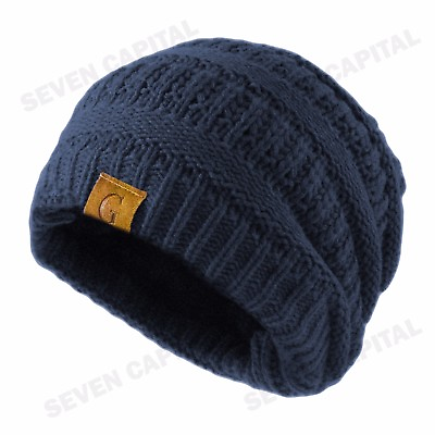 Women#x27;s Men Knit Slouchy Baggy Beanie Oversize Winter Hat Ski Fleece Slouchy Cap $7.99