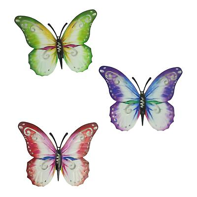 #ad Butterfly Metal Wall Decors Outdoor Garden Decorations Hanging Wall Art Decor $8.61