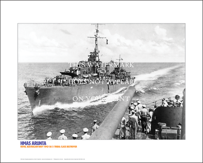 #ad HMAS Arunta Royal Australian Navy Art Print – World War II – 20quot; x 16quot; Poster AU $29.95