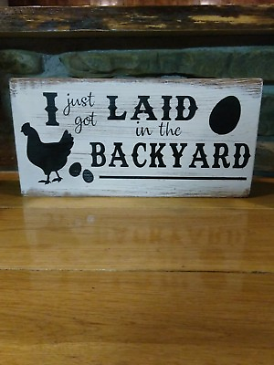 #ad Kitchen rustic farmhouse wood sign primitive home decor country chic chicken $12.99