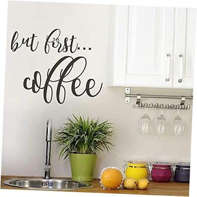 #ad But First Coffee Wall Decal Kitchen Decor Coffee Decor 16quot;WX13quot;H Black $22.20