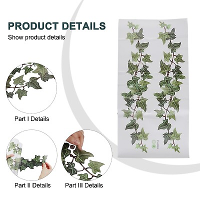 #ad #ad Flower Wall Stickers Green Vine Floral Wall Decals Art Sticker Living Room Decor $13.24