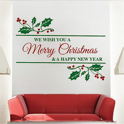 #ad Merry Christmas Quote Decal Christmas Window Stickers Christmas Decorations h43 $102.95