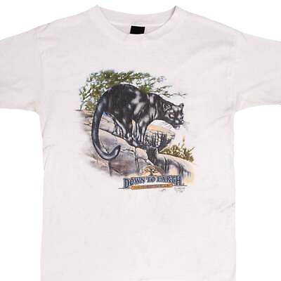 #ad VINTAGE 3D EMBLEM DOWN TO EARTH PANTHER TEE SHIRT 1990 MEDIUM MADE IN USA $125.00