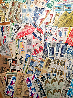 #ad USAVINTAGEMID CENTURYMINTUNUSEDLOT OF 40 ALL DIFFERENT STAMPS COLLECTION $7.85