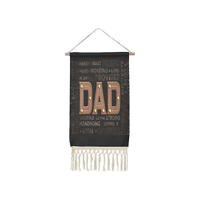 #ad Leather Look Dad Qualities Vintage Decor Linen Hanging Poster $19.99