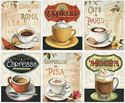 #ad Coffee Wall Art Kitchen Decor Vintage Coffee Canvas Posters Dining Room Decorat $22.99