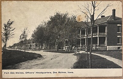 #ad Fort Des Moines Iowa Officers Headquarters Military Vintage Postcard 1909 $14.20