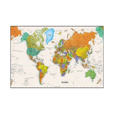 #ad World Map Poster Home Children Educational Wall Decoration $6.28