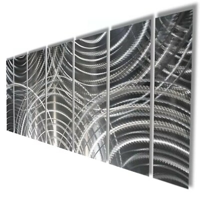 Abstract Modern Metal Wall Art Brillant Silver Contemporary Decor by Jon Allen $375.00
