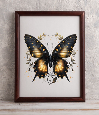 #ad Butterfly Print Beautiful Butterfly Art Print Dark Butterfly Wall Art $9.99