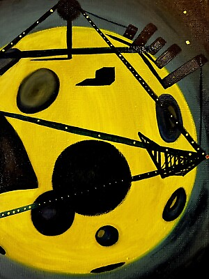 #ad “ Soul Catcher “ Canvas Modern Art Sci fi UFO Moon $125.00
