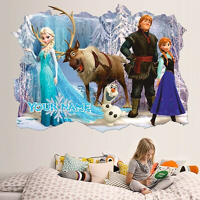 #ad Frozen 3D Wall Sticker Personalized Princess Wall Decal Decor $69.95