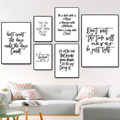 #ad Inspirational English Words Canvas Poster Print Wall Hangings Modern Home Decor $6.49