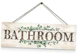 #ad Sign Wall Decor Cute Decor Plant Print Half decor Wooden Sign Hanging Bathroom $19.01