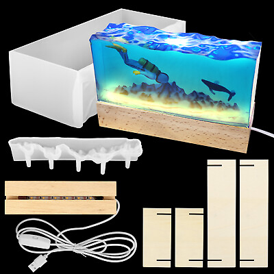 #ad #ad Ocean Resin Casting Silicone Molds Night Light Mould Making Epoxy DIY Art Craft $9.98