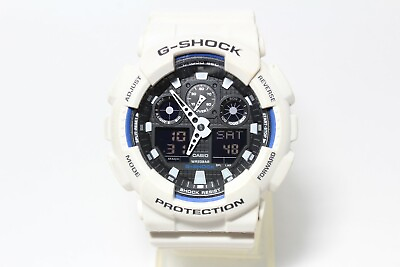 #ad CASIO vintage GA 100B white blue G Shock $250.00