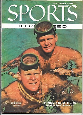 #ad Sports Illustrated September 5 1955 FRED ART DON PINDER Spearfishing NO LABEL $49.93