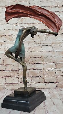 #ad Original Art Deco Flag Dancer by Aldo Vitaleh Bronze Hot Cast Figurine Sculpture $249.50