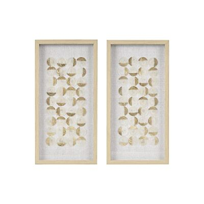 #ad Wall Art Living Room Décor Handpainted Capiz Windowpane Oyster Shells Shado... $117.53