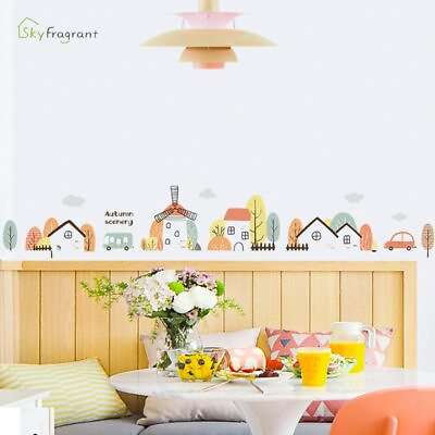 #ad Cartoon Rural Wall Stickers for Kids Rooms Bedroom Baseboard Wall Decoration $15.99