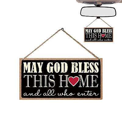 #ad Rustic Wooden Sign Plaque Wall Door Hanging Sign May God Bless This Home $8.00