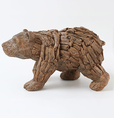 #ad Brown Bear Statue Home Decor Statue Rustic Home Decorations for Living Room Boh $38.99