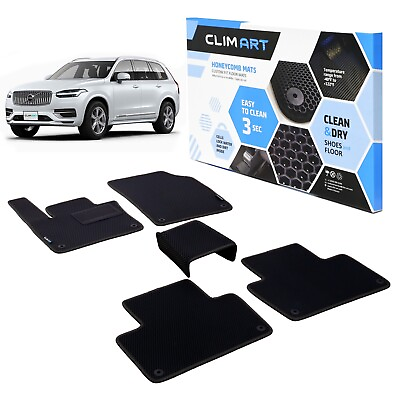 #ad CLIM ART Floor Liners All Weather Mats for 16 24 Volvo XC90 Black Black $89.09