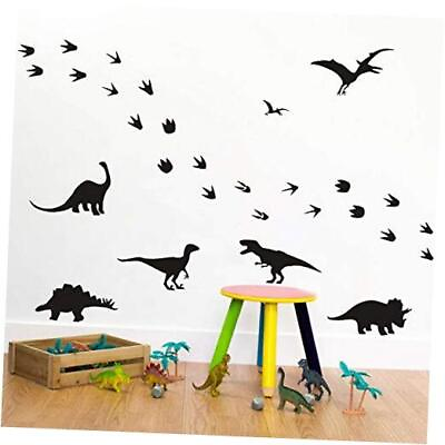 #ad Black Dinosaur Wall Stickers Dinosaur Footprints Wall Decor Dino Feet Wall $12.38