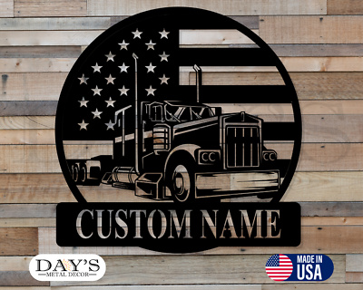 #ad Personalized Semi Truck Wall Metal Art Personalized Semi Truck Personalized Gift $112.60