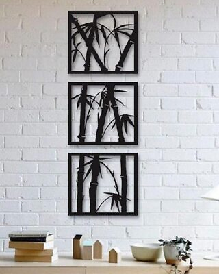 #ad Set of 3 PCS Wall Decor Bamboo Nature Design Wall Frames For Home Room Decor $99.00