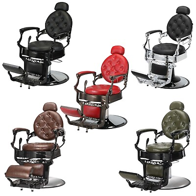 #ad Vintage Heavy Hydraulic Duty Barber Chair Recline Styling Beauty Salon Equipment $699.99