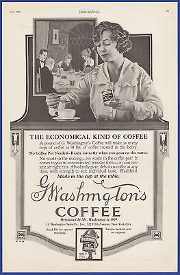 #ad Vintage 1920 WASHINGTON#x27;S Instant Coffee Kitchen Art Decor 1920#x27;s Print Ad $14.95